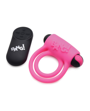 Bang! Bang! Vibrating Cock Ring &amp; Bullet w/Remote Control - Pink - Image 4
