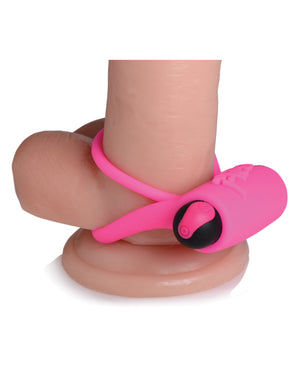 Bang! Bang! Vibrating Cock Ring &amp; Bullet w/Remote Control - Pink - Image 3