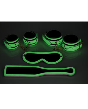 Master Series Master Series Kink in the Dark Glowing Cuffs &amp; Blindfold &amp; Paddle Set - Image 4