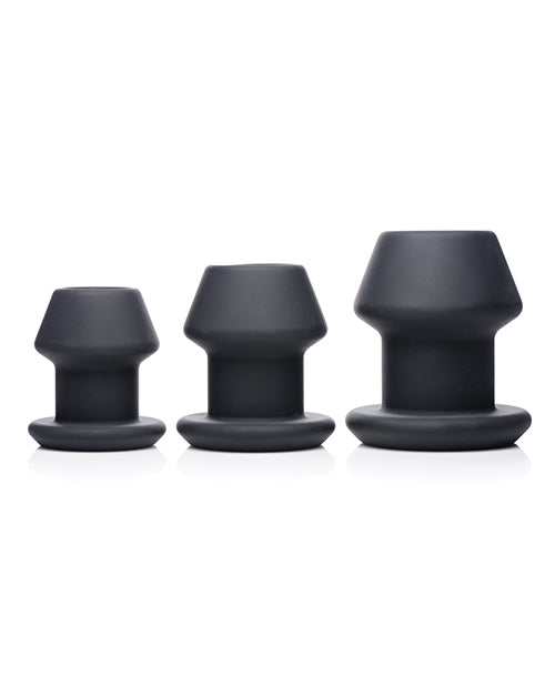 Master Series Master Series Gape-Grommets 3 pc Hollow Silicone Anal Dilator Set - Black