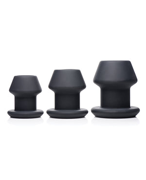 Master Series Master Series Gape-Grommets 3 pc Hollow Silicone Anal Dilator Set - Black