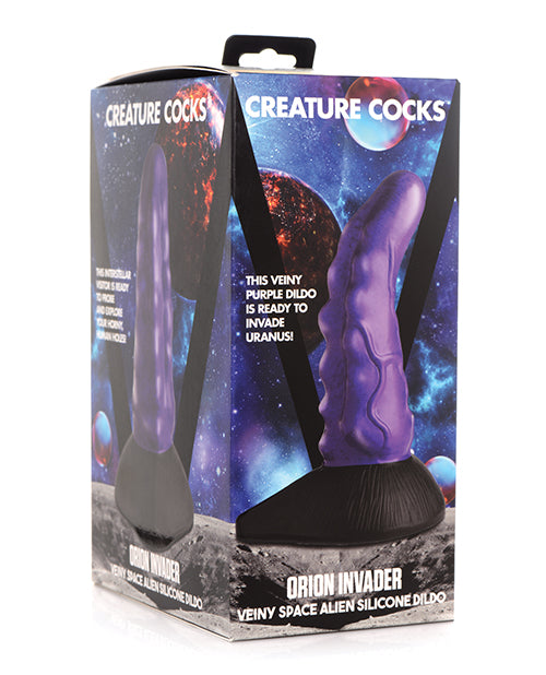 Creature Cocks Creature Cocks Orion Invader Veiny Space Alien Silicone Dildo - Purple/Black - Image 2