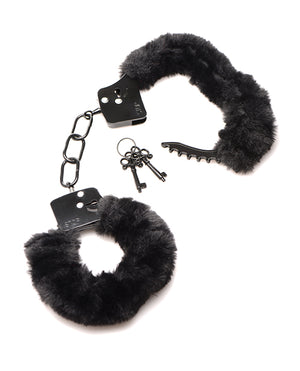 Master Series Master Series Cuffed in Fur Furry Handcuffs - Black - Image 3