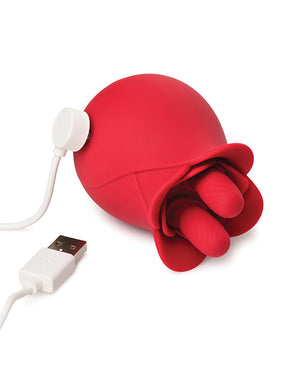 Bloomgasm Bloomgasm The Rose Fondle 10X Massaging Clit Stimulator - Red - Image 4