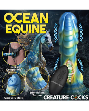 Creature Cocks Creature Cocks Sea Stallion Vibrating Dildo w/Remote - Blue/Yellow - Image 5