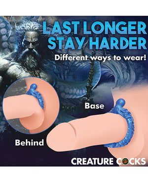 Creature Cocks Creature Cocks Poseidon's Octo Silicone Cock Ring - Blue - Image 4