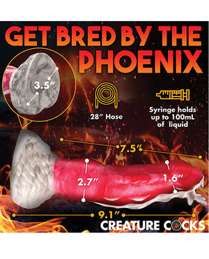 Creature Cocks Creature Cocks Resurrector Phoenix Squirting Silicone Dildo - Red/White - Image 5
