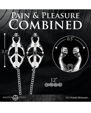 Master Series Master Series Tyrant Spiked Clover Nipple Clamps - Silver - Image 4