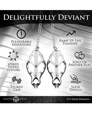 Master Series Master Series Tyrant Spiked Clover Nipple Clamps - Silver - Image 5