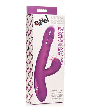 Bang! Bang! Thrusting &amp; Sucking Rabbit Vibrator - Purple