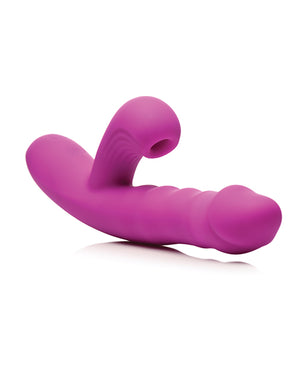 Bang! Bang! Thrusting &amp; Sucking Rabbit Vibrator - Purple - Image 3