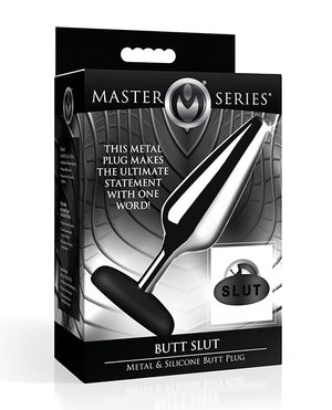 Master Series Master Series Butt Slut Metal &amp; Silicone Butt Plug - Metal/Black