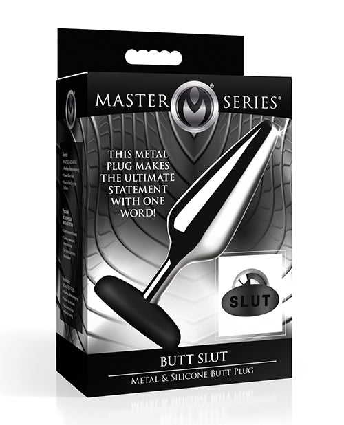 Master Series Master Series Butt Slut Metal &amp; Silicone Butt Plug - Metal/Black