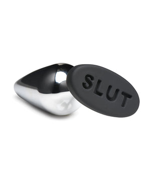 Master Series Master Series Butt Slut Metal &amp; Silicone Butt Plug - Metal/Black - Image 3