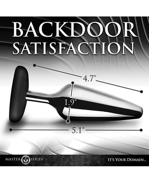 Master Series Master Series Butt Slut Metal &amp; Silicone Butt Plug - Metal/Black - Image 4