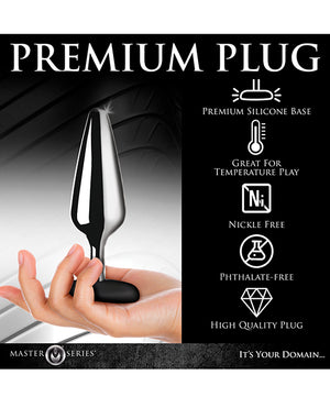 Master Series Master Series Butt Slut Metal &amp; Silicone Butt Plug - Metal/Black - Image 5