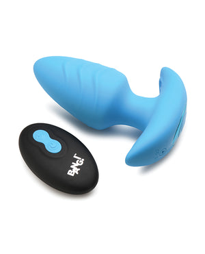 Bang! Bang! Rotating &amp; Vibrating Tapered Butt Plug w/Remote - Blue - Image 2