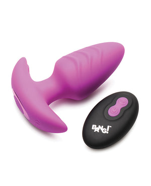 Bang! Bang! Rotating &amp; Vibrating Tapered Butt Plug w/Remote - Purple - Image 2