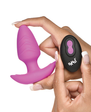 Bang! Bang! Rotating &amp; Vibrating Tapered Butt Plug w/Remote - Purple - Image 3