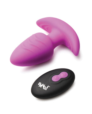Bang! Bang! Rotating &amp; Vibrating Tapered Butt Plug w/Remote - Purple - Image 4