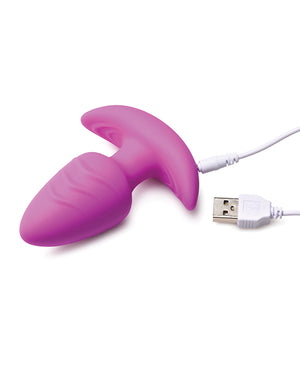 Bang! Bang! Rotating &amp; Vibrating Tapered Butt Plug w/Remote - Purple - Image 5