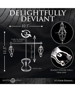 Master Series Master Series Tower of Pain Nipple Clamps - Silver - Image 4
