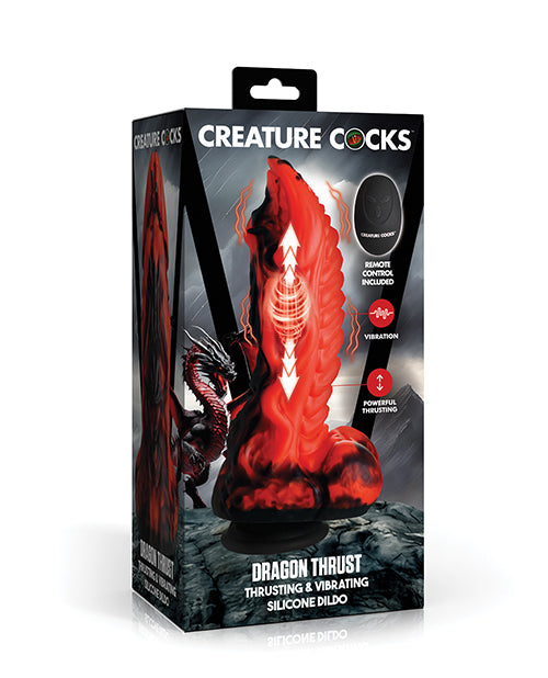 Creature Cocks Creature Cocks Dragon Thrust Thrusting &amp; Vibrating Silicone Dildo
