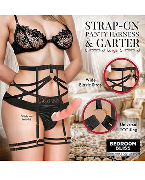 Bedroom Bliss Bedroom Bliss Belle Strap-On Panty Harness &amp; Garter - Large - Image 3