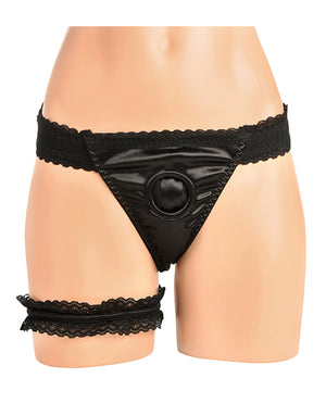 Bedroom Bliss Bedroom Bliss Jolie Strap-On Panty Harness &amp; Garter - Large - Image 3