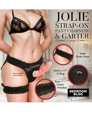 Bedroom Bliss Bedroom Bliss Jolie Strap-On Panty Harness &amp; Garter - Large - Image 5