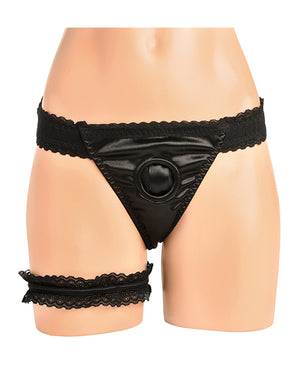 Bedroom Bliss Bedroom Bliss Jolie Strap-On Panty Harness &amp; Garter - Small - Image 3