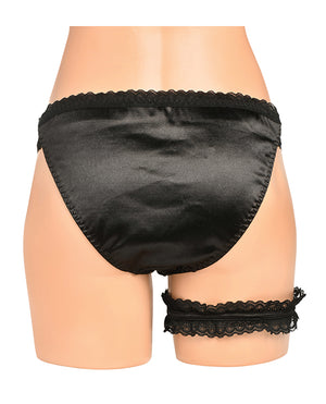 Bedroom Bliss Bedroom Bliss Jolie Strap-On Panty Harness &amp; Garter - Small - Image 4