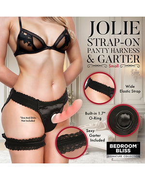 Bedroom Bliss Bedroom Bliss Jolie Strap-On Panty Harness &amp; Garter - Small - Image 5