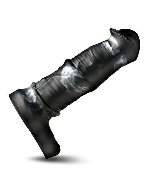 Creature Cocks Creature Cocks Stallion 1.5" Silicone Penis Extension - Black/Silver - Extra Large
