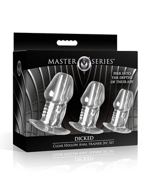 Master Series Master Series - Dicked Clear Hollow Anal Plug 3 pc Set