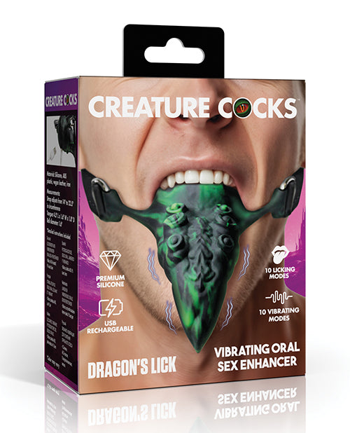 Creature Cocks Creature Cocks Dragon's Lick Vibrating Tentacle Tongue - Green