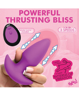 Bang! Bang! Thrusting &amp; Vibrating Butt Plug - Purple - Image 4