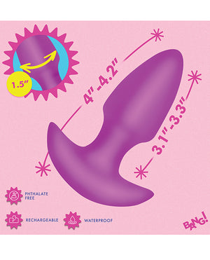 Bang! Bang! Thrusting &amp; Vibrating Butt Plug - Purple - Image 5