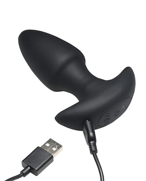 Bang! Bang! Thrusting &amp; Vibrating Butt Plug - Black - Image 5