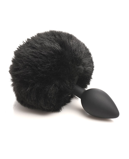 Tailz Fluffy Bunny Tail Silicone Plug - Black - Image 2
