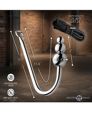 Master Series Master Series Roped Beaded Anal Hook w/Rope - Image 5