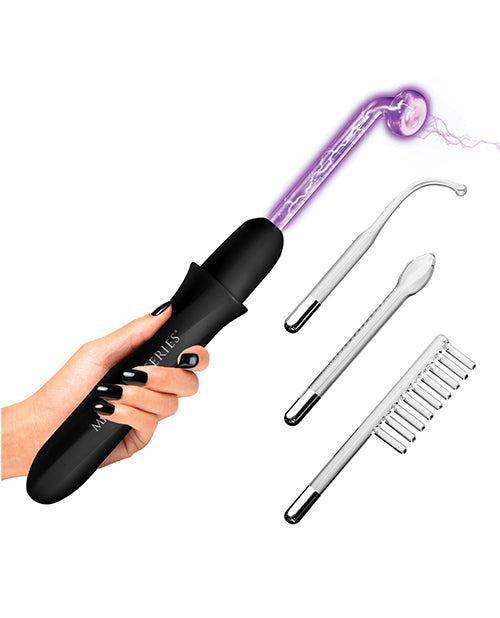 Master Series Elektrawand Rechargeable Violet Wand w/Attachments - Black - Image 2