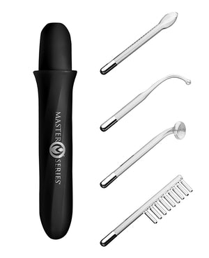 Master Series Elektrawand Rechargeable Violet Wand w/Attachments - Black - Image 3