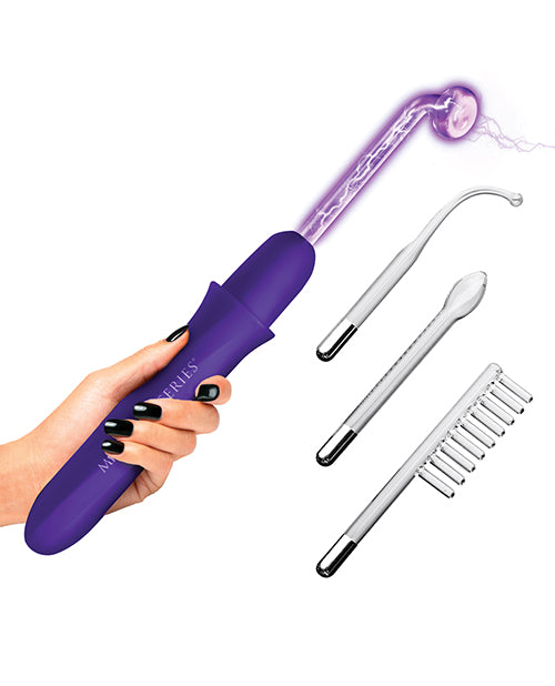 Master Series Elektrawand Rechargeable Violet Wand w/Attachments - Purple - Image 2