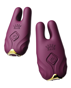 ZALO ZALO Nave Vibrating Nipple Clamps - Velvet Purple - Image 2