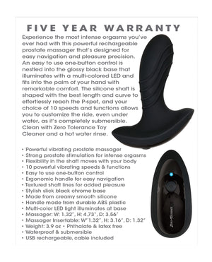 Zero Tolerance Zero Tolerance The Gentleman Rechargeable Prostate Massager - Black - Image 5