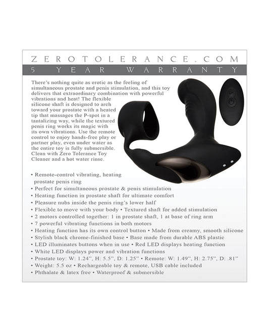 Zero Tolerance Zero Tolerance Strapped &amp; Tapped Rechargeable Prostate Vibrator - Black - Image 2