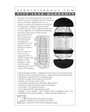 Zero Tolerance Zero Tolerance Double Decker Stroker - Black/Clear