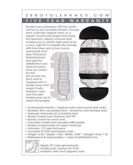 Zero Tolerance Zero Tolerance Double Decker Stroker - Black/Clear