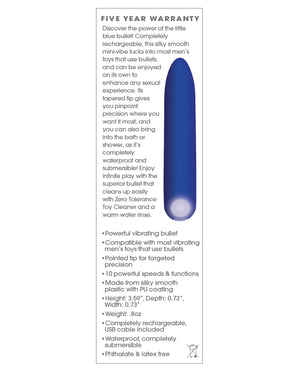Zero Tolerance Zero Tolerance All Mighty Rechargeable Bullet - Blue